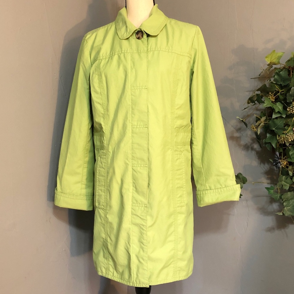 Eddie Bauer Long Green Trench Coat